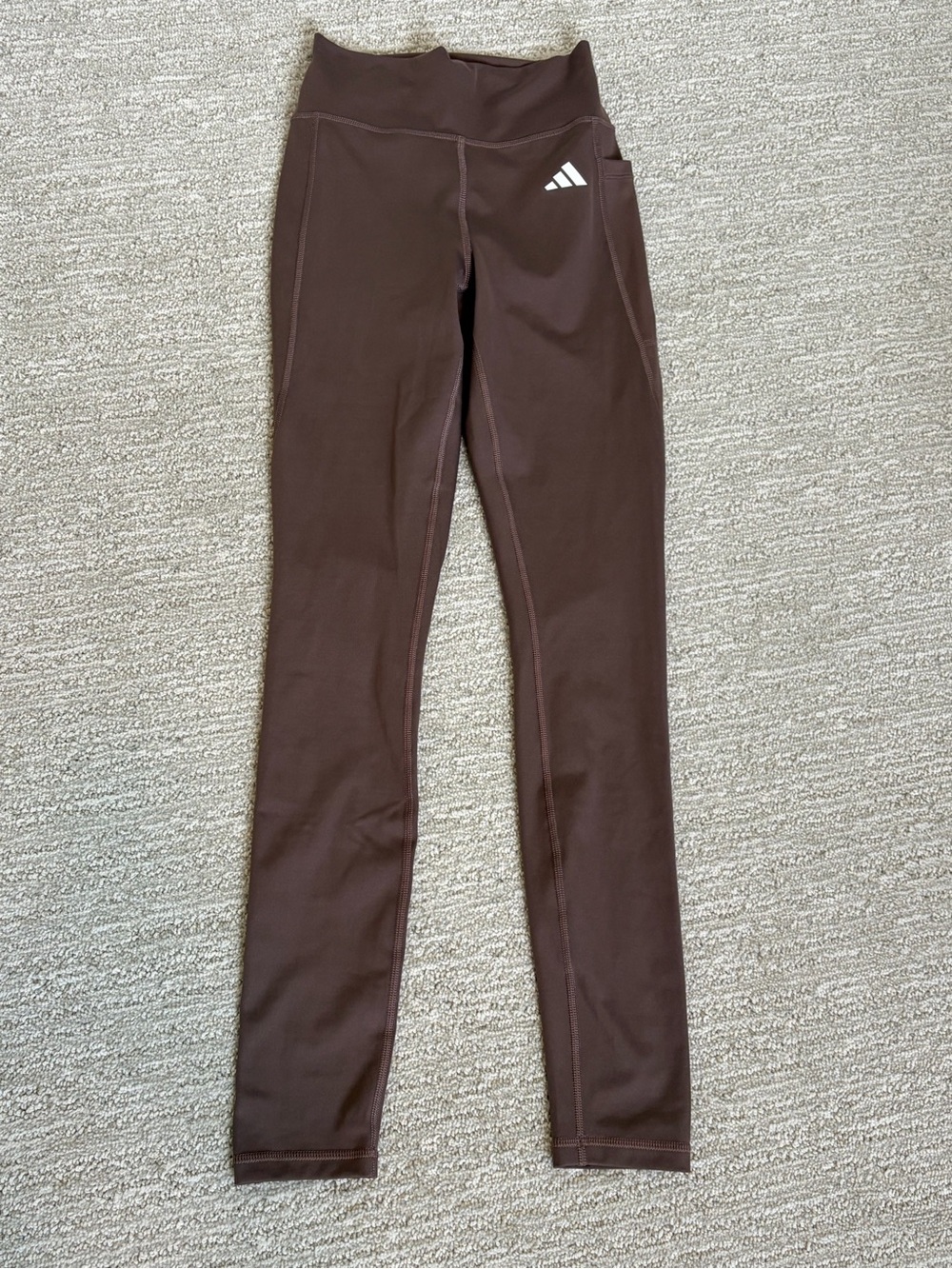 Adidas ClimaCool Brown High Rise Pocket Leggings Women's Small Athletic